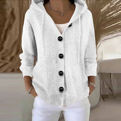 Aurelia | Women’s Hooded Knit Button Sweater