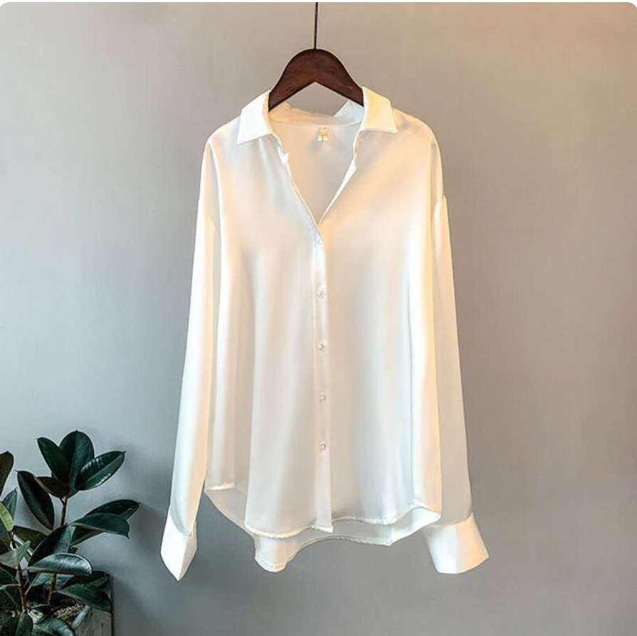 Monroe | Long Sleeved Luxe Satin Blouse