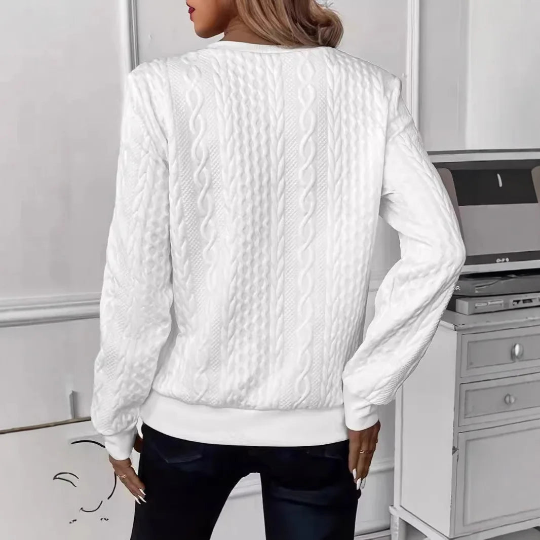 Ranmo | Jacquard Knit Zipper Sweater Top