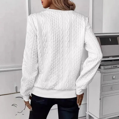Ranmo | Jacquard Knit Zipper Sweater Top