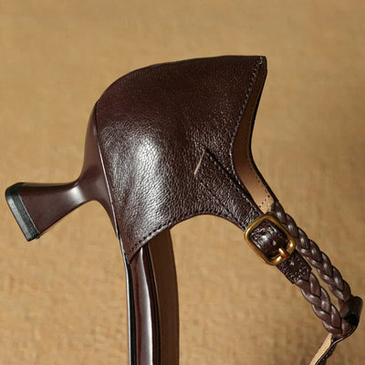 Talvanna | Braided T-Strap Kitten Heel Sandals