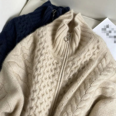 Clara | Cashmere Turtleneck Knitted Cardigan