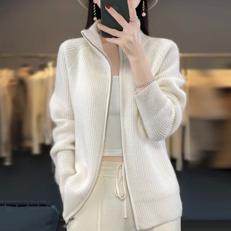 Woolora | Women’s Merino Wool Semi-Turtleneck Sweater