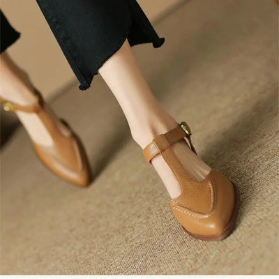 Aurenza | Confident Buckle Strap Low Heel Shoes