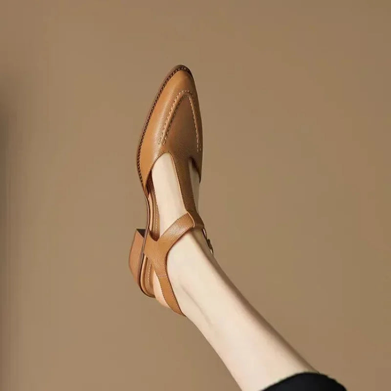 Aurenza | Confident Buckle Strap Low Heel Shoes