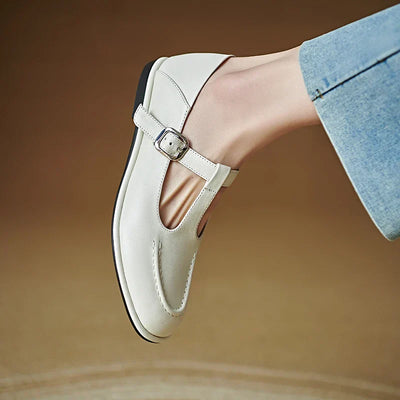 Selvana | Low Heeled T-Strap Pumps