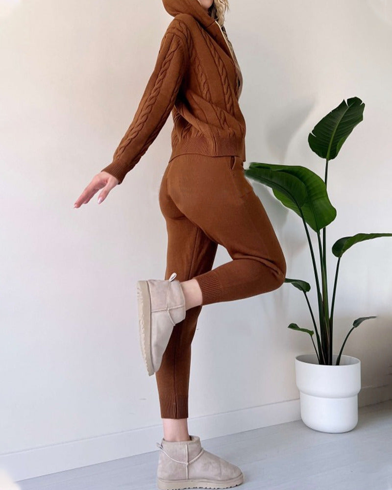 Madison | Textured Jacquard Two-Piece Lounge Set