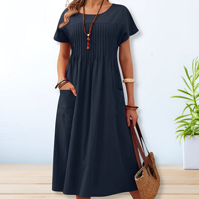 Juliana | Flattering Pleated Midi Dress