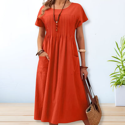 Juliana | Flattering Pleated Midi Dress