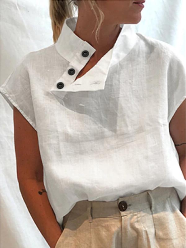 Esme | High-Collar Cotton Blouse