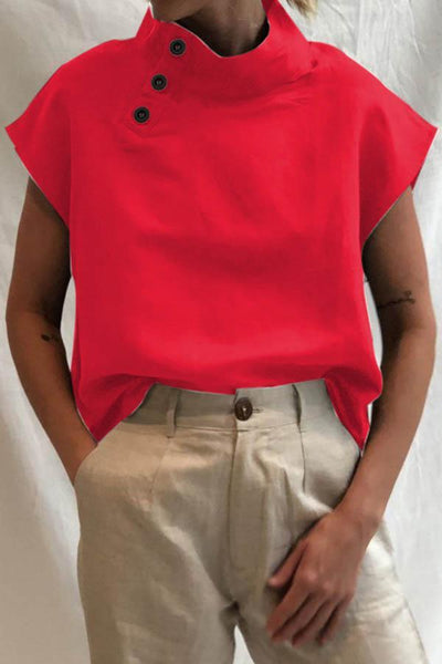 Esme | High-Collar Cotton Blouse