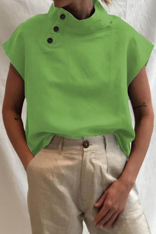 Esme | High-Collar Cotton Blouse