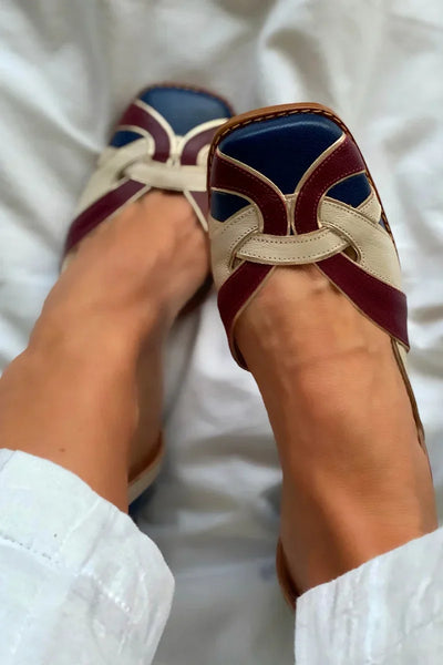 Sophia | Tri-Color Slip-On Flats