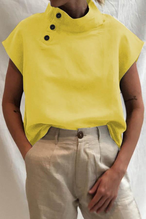 Esme | High-Collar Cotton Blouse
