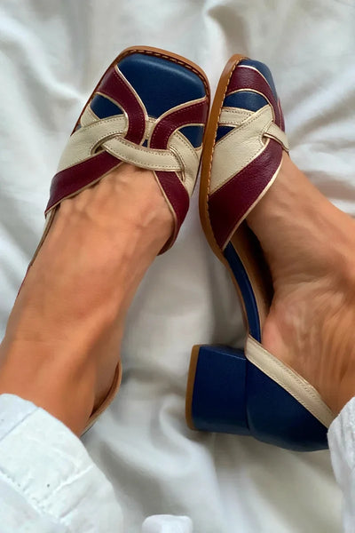 Sophia | Tri-Color Slip-On Flats