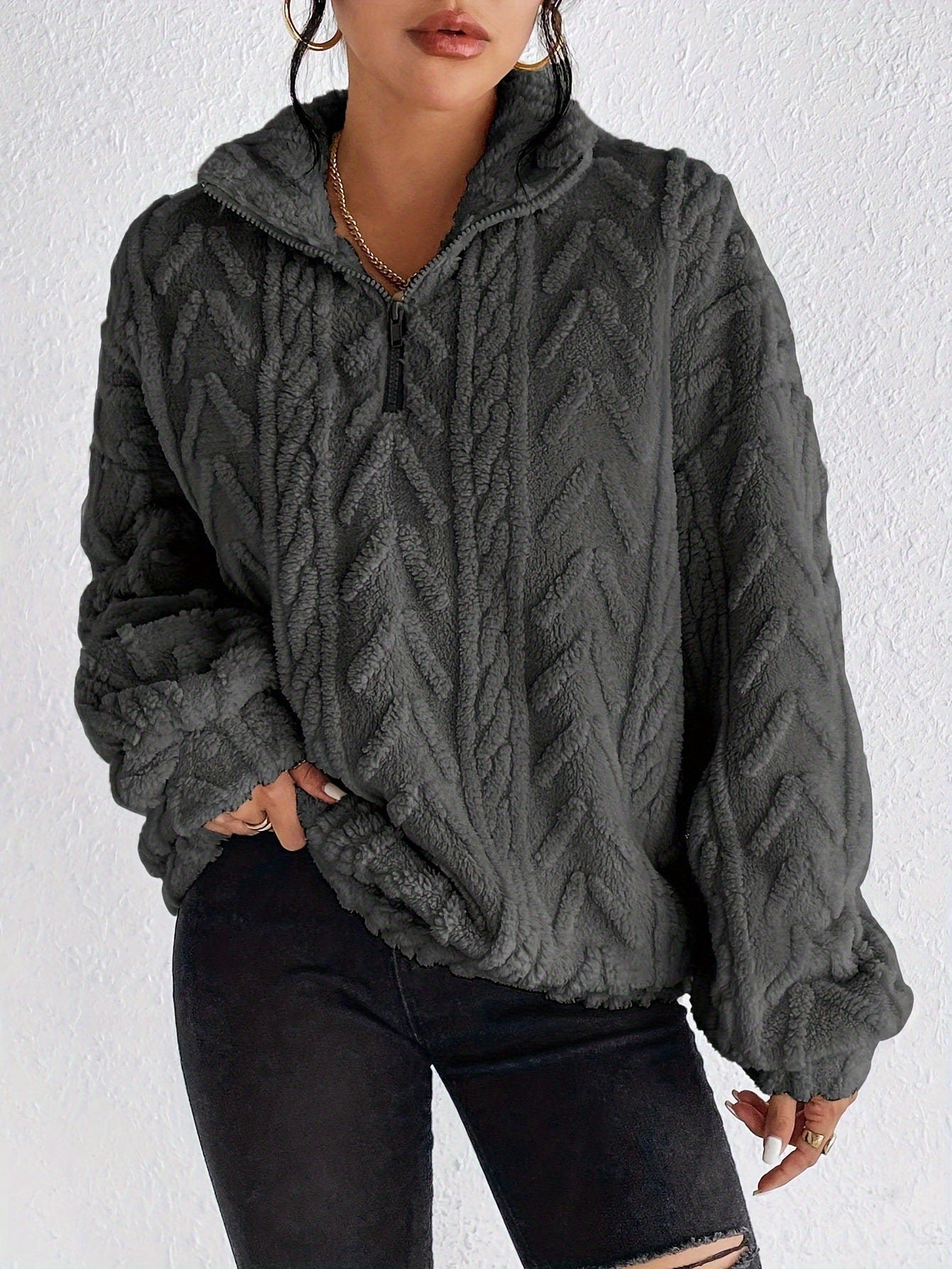 Brooklyn | Fluffy Zip Sweater
