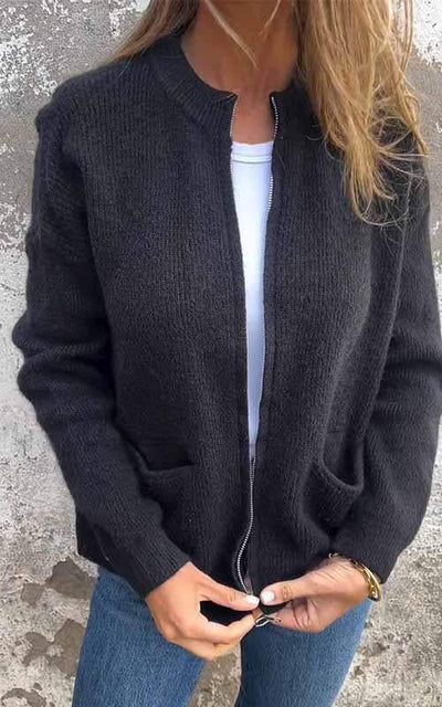 Marianna | Cozy Plush Zipper Cardigan