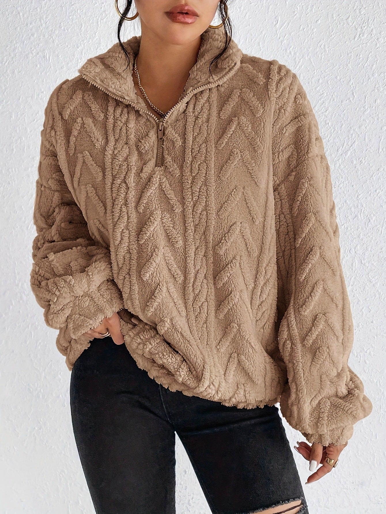 Brooklyn | Fluffy Zip Sweater