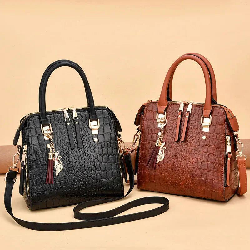 Monroe | Crocodile-Embossed Vegan Leather Bag