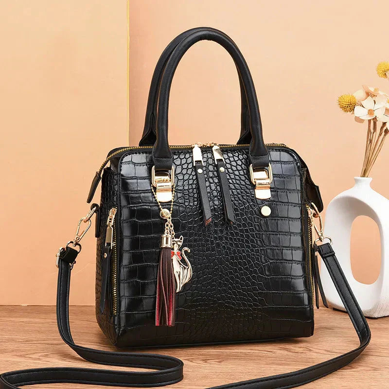 Monroe | Crocodile-Embossed Vegan Leather Bag