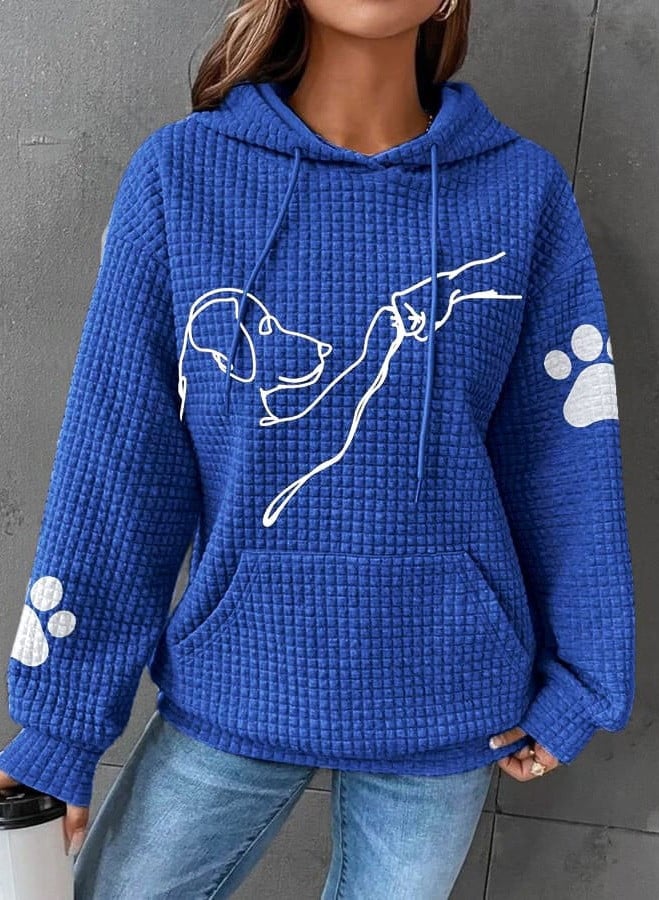 Harper | Paw-Print Waffle Hoodie