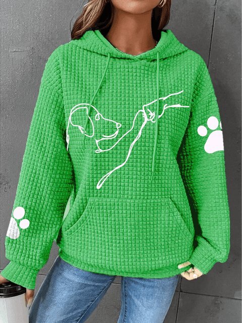Harper | Paw-Print Waffle Hoodie