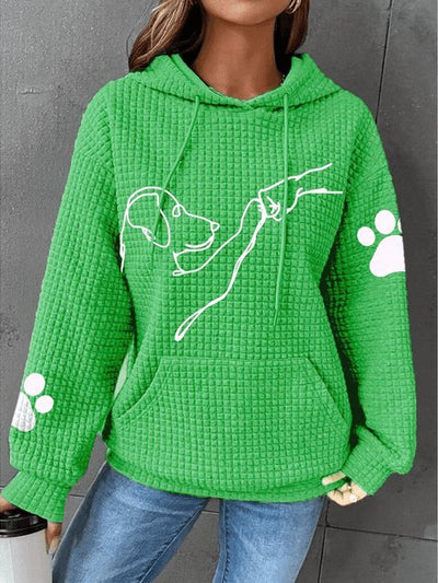 Harper | Paw-Print Waffle Hoodie