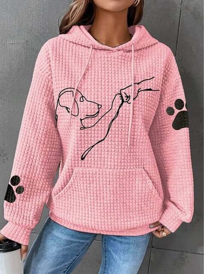 Harper | Paw-Print Waffle Hoodie