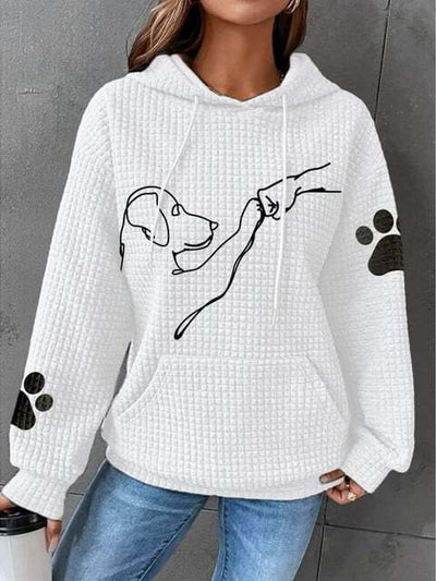 Harper | Paw-Print Waffle Hoodie