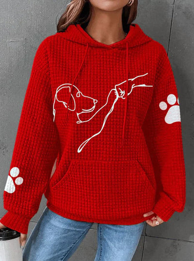 Harper | Paw-Print Waffle Hoodie