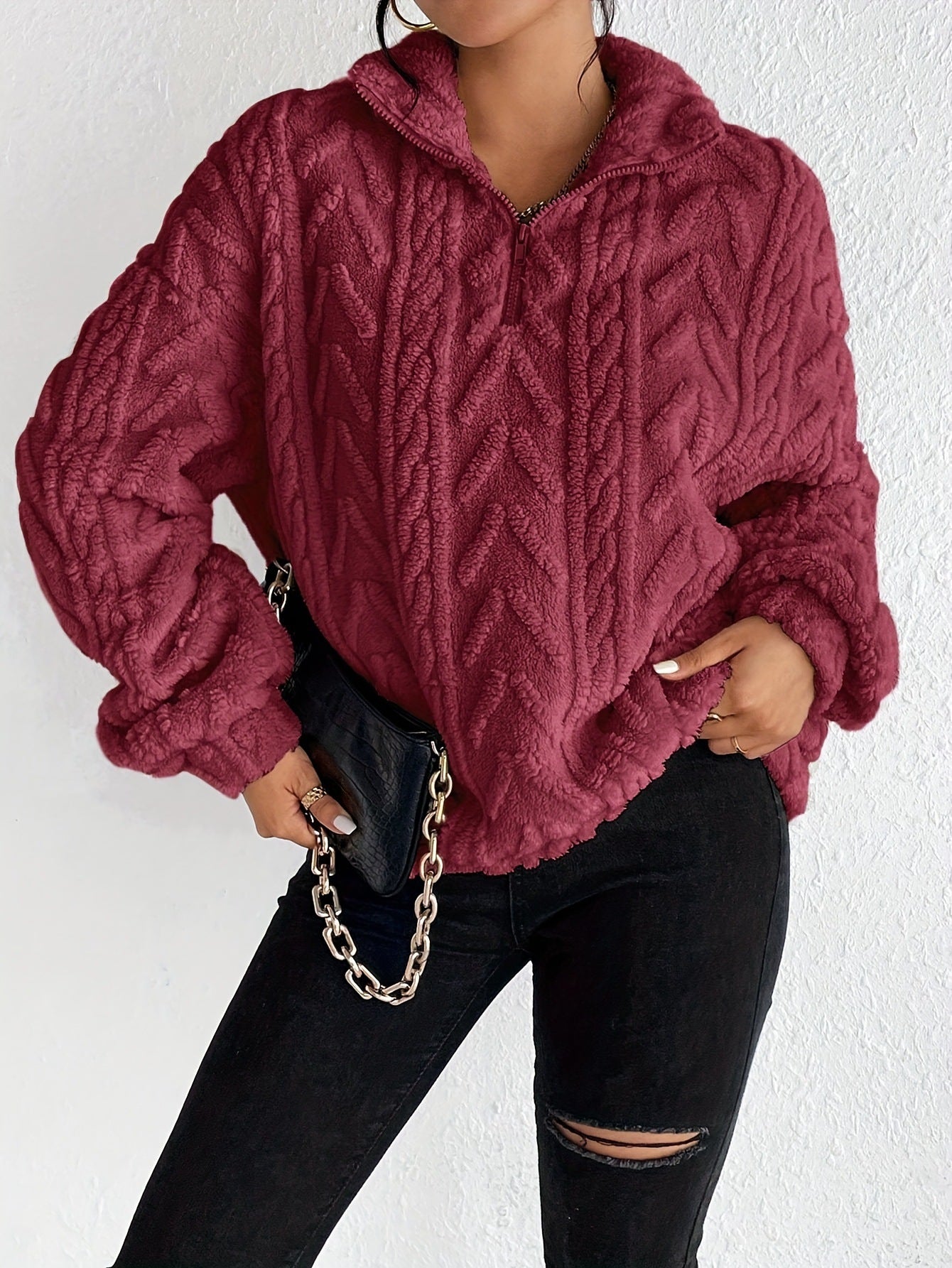 Brooklyn | Fluffy Zip Sweater