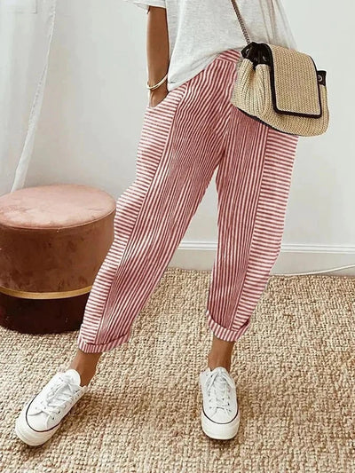 Harper | Striped Cotton Lounge Trousers