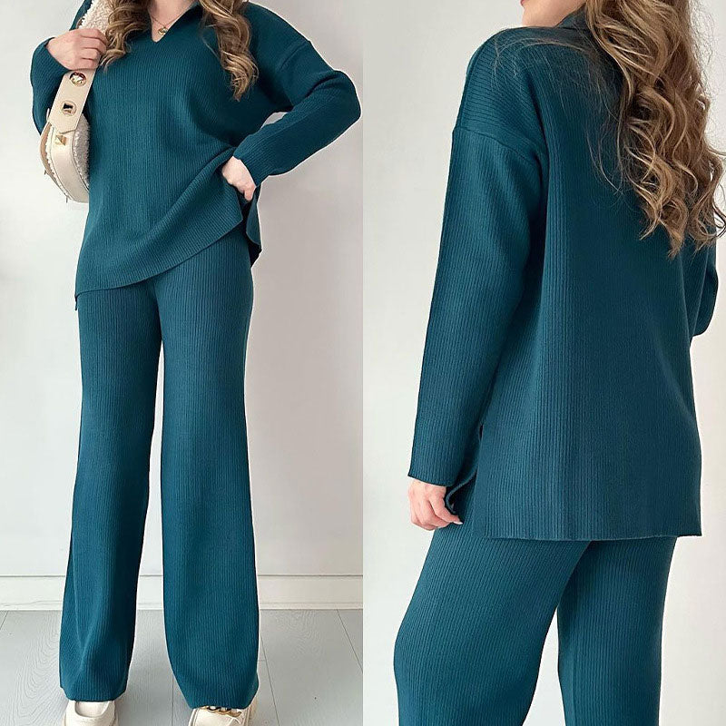 Delaney | V-Neck Casual Two-Piece Set