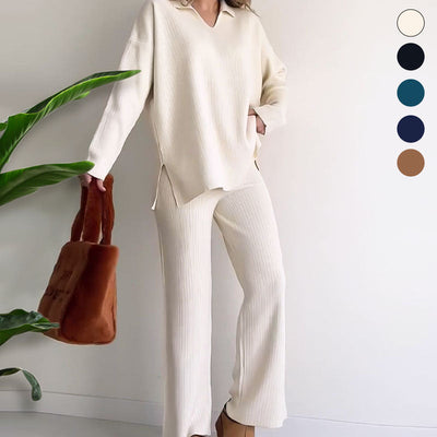 Delaney | V-Neck Casual Two-Piece Set