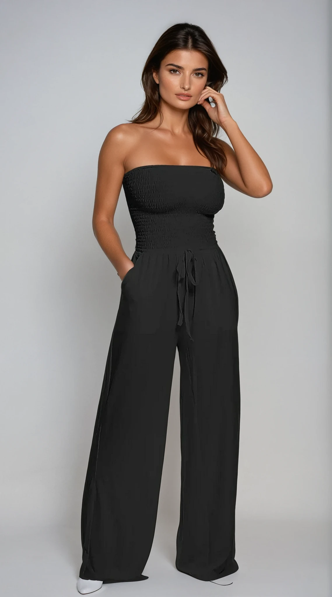 Delaney | Strapless Wide-Leg Jumpsuit