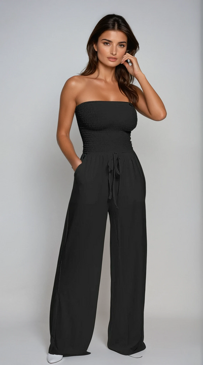 Delaney | Strapless Wide-Leg Jumpsuit