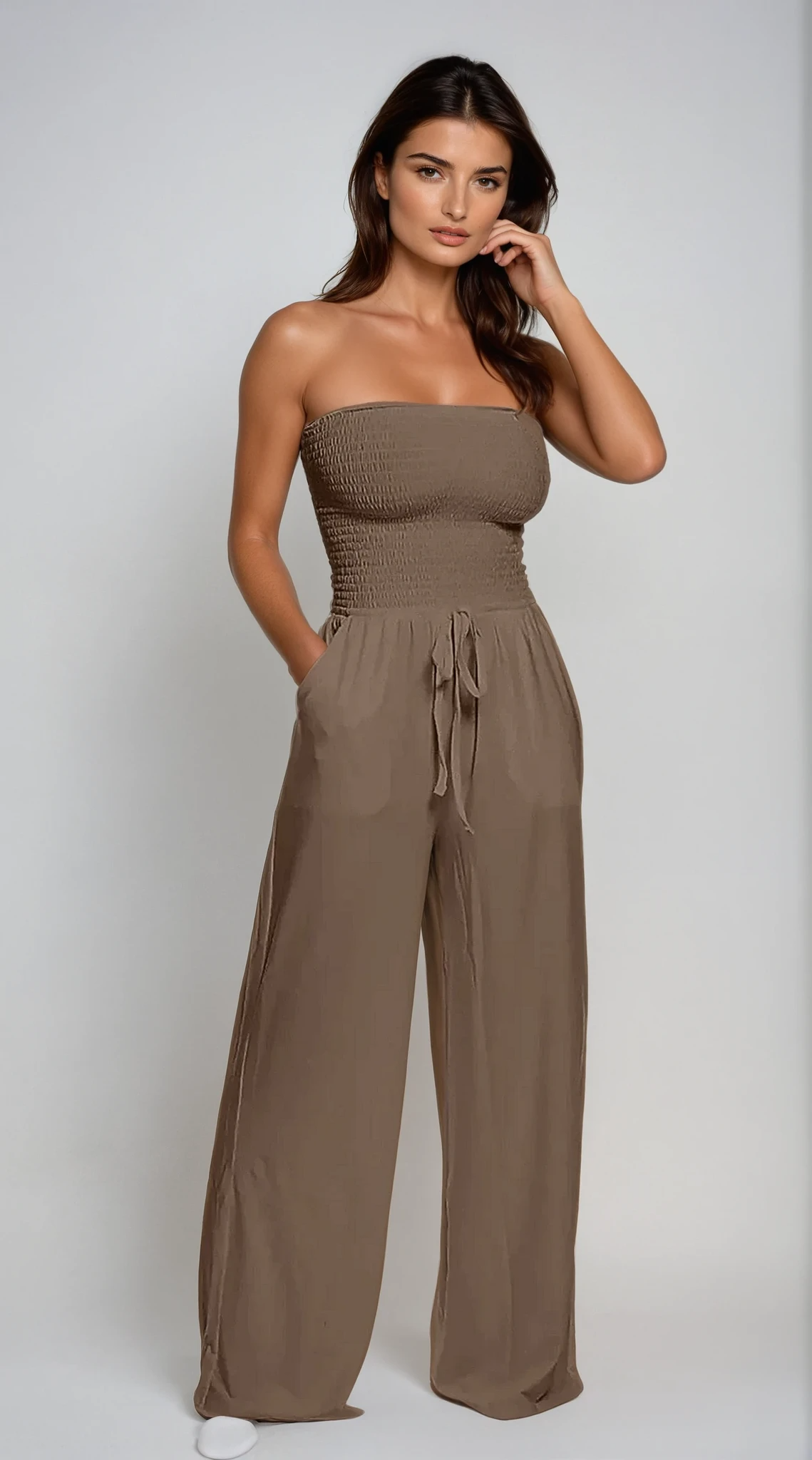 Delaney | Strapless Wide-Leg Jumpsuit