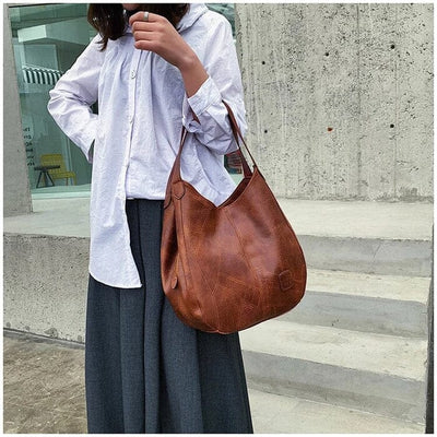 Monroe | Vintage Vegan Leather Shoulder Bag